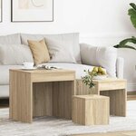 vidaXL Tables gigognes 3 Pièces Chêne sonoma Aggloméré