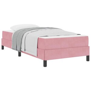 vidaXL Lit à ressorts avec matelas Rose 90 x 220 cm tissu