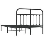 vidaXL Cadre de lit métal avec tête de lit noir 120x200 cm