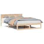 vidaXL Cadre de lit Marron 140 x 200 cm Bois de pin massif