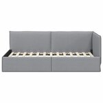 vidaXL Cadre de lit d'angle Gris clair 90 x 200 cm tissu