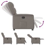 vidaXL Fauteuil inclinable Taupe Tissu