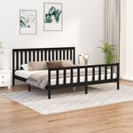 vidaXL Cadre de lit sans matelas noir 200x200 cm bois massif de pin