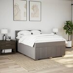 vidaXL Sommier à lattes de lit avec matelas Taupe 160x200 cm Tissu
