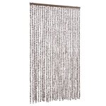 vidaXL Rideau anti-mouches taupe et blanc 118x220 cm chenille