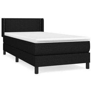 vidaXL Sommier à lattes de lit et matelas Noir 80x200 cm Tissu