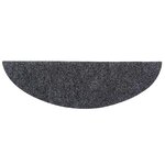 vidaXL Tapis d'escalier autocollants 10 pièces 56 x 17 x 3 cm Gris foncé Demi-rond