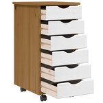 vidaXL Armoire roulante avec tiroirs MOSS bois de pin marron miel