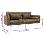 vidaXL Canapé-lit Marron Tissu