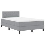 vidaXL Lit à ressorts avec matelas Gris clair 120 x 200 cm tissu