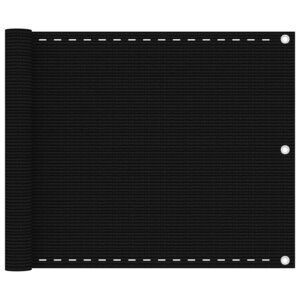 vidaXL Écran de balcon Noir 75x500 cm PEHD