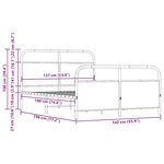 vidaXL Cadre de lit en métal sans matelas chêne marron 137x190 cm