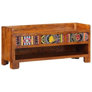 vidaXL Banc à chaussures avec tiroir Marron miel 100 x 35 x 45 cm