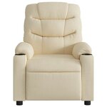 vidaXL Fauteuil inclinable électrique Crème Tissu