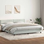vidaXL Sommier à lattes de lit et matelas gris clair 180x220cm velours