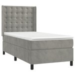 vidaXL Sommier à lattes de lit matelas LED Gris clair 90x200cm Velours
