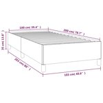 vidaXL Cadre de lit sans matelas gris foncé 100x200 cm velours