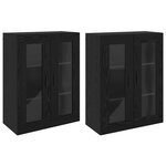 vidaXL Armoires Murailles 2 Pièces Chêne noir 69 5 x 34 x 90 cm