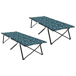 vidaXL Lit de camping pliant Feuille 2 Pièces Foret 206 x 76 x 74 cm