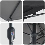 vidaXL Parasol de jardin Anthracite 385 x 209 x 244 cm tissu
