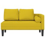 vidaXL Chaise longue avec coussins jaune velours