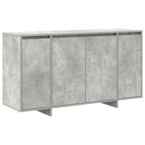 vidaXL Buffet Gris béton 135 x 41 x 69 cm Bois d'ingénierie