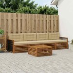 vidaXL Ensemble de canapés d'extérieur 5 Pièces Naturel et Beige