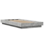 vidaXL Cadre de lit gris béton 75x190 cm bois d'ingénierie