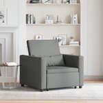 vidaXL Fauteuil convertible 3-en-1 gris foncé en tissu