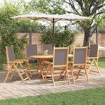 vidaXL Ensemble de salle à manger pour jardin Pliant 7 Pièces Anthracite