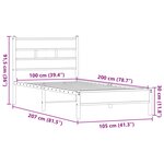 vidaXL Cadre de lit sans matelas chêne marron 100x200 cm