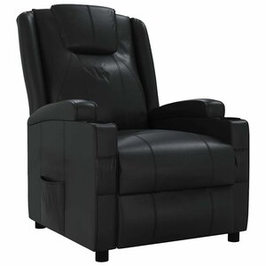 vidaXL Fauteuil inclinable Noir Similicuir