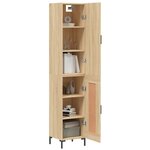 vidaXL Buffet haut Chêne sonoma 34 5x34x180 cm Bois d'ingénierie