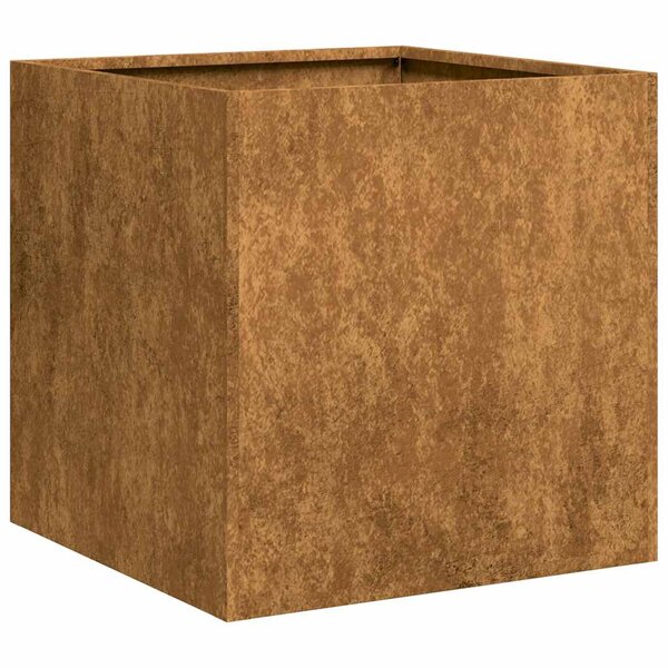 vidaXL Jardinière rouillé 40x40x40 cm acier inoxydable
