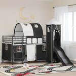 vidaXL Lit mezzanine pour enfants Noir 99 5 x 200 cm Métал