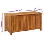 vidaXL Boîte de rangement de jardin 113x50x58 cm Bois d'acacia solide
