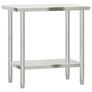 vidaXL Table de travail de cuisine 82 5x55x85 cm acier inoxydable