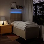 vidaXL Sommier à lattes de lit avec matelas Crème 100x200 cm Tissu