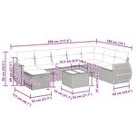 vidaXL Salon de jardin avec coussins 9 Pièces beige résine tressée