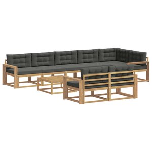 vidaXL Ensemble de canapés d'extérieur 9 Pièces Blanc et anthracite