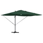 vidaXL Parasol Cantilever Roma de avec LEDs  vert  dimensions 352x251x265 cm  en aluminium