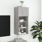 vidaXL Meuble TV avec lumières LED sonoma gris 40 5x30x90 cm