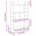 vidaXL Étagère Chêne Sonoma 75 x 30 x 123 5 cm Bois d'ingénierie