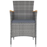 vidaXL Chaises à manger de jardin lot de 4 Résine tressée Gris