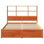 vidaXL Cadre de lit avec tête de lit de rangement 2 Pièces Brun Ciré