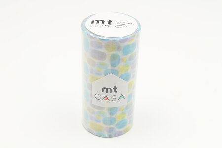 Masking Tape MT Casa 10 cm pavés ronds bleu - pool blue