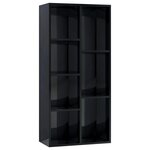 vidaXL Bibliothèque Noir brillant 50x25x106 cm Aggloméré