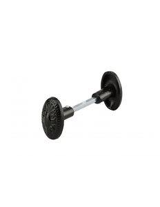 THIRARD - Paire de boutons ovoïdes pour porte d'entrée carré 6x90mm 1 portée fonte peinte noir - THIRARD