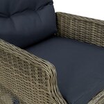 vidaXL Mobilier à dîner jardin 9 Pièces et coussins Résine tressée Marron