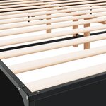 vidaXL Cadre de lit noir 180x200 cm bois d'ingénierie et métal